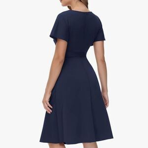 BRAND NEW HOMEYEE BUSINESS CASUAL  WOMEN'S BATWING SLEEVE FIT&FLARE DRESS